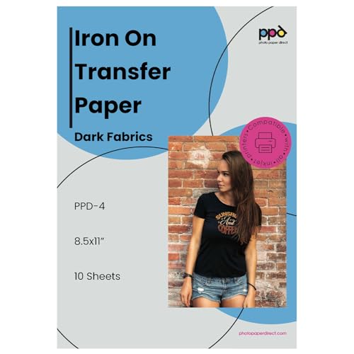 PPD 10xA4 Inkjet Premium Transferpapier für dunkles Textil, Bügeleisen und Transferpresse PPD-4-10