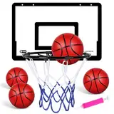 OSDUE Mini Basketballkorb Set, Basketballkorb Indoor für Kinder, Basketball Korb im Zimmer Wandmontage Mit 4 Balls, Basketballkörbe tür Set für Jungen Mädchen Outdoor Indoor, Geschenk zum Kindertag