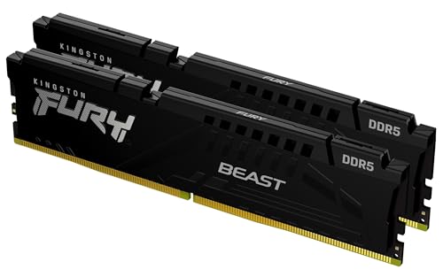 Kingston FURY Beast Schwarz DDR5 16GB (2x8GB) 6000MT/s CL36 DIMM Desktop Gaming Speicher Kit mit 2 AMD EXPO und Intel XMP - KF560C36BBEK2-16