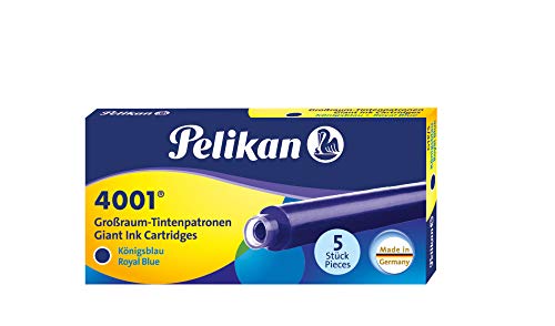 Pelikan 310748 Großraum-Tintenpatrone 4001, königsblau, 5 Patronen in Faltschachtel