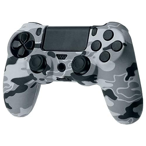 OcioDual Silikon Schutz Hülle Kompatibel mit PS4/Slim/PRO Camo Hell Grau Controller Cover Skin Case Protector Anti-Rutsch Gummi