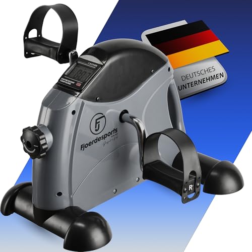 Fjoerdesports Mini-Heimtrainer, Arm- und Beintrainer, Bewegungstrainer, 2 in 1, mit Trainingsdisplay, Hometrainer, Verschiedene Widerstandsstufen, Ausdauertraining, grau(41 x 40 x 30,6 cm)