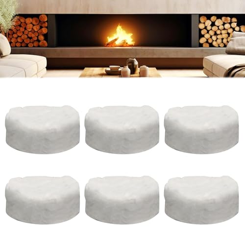 6PCS Keramikwolle für Bioethanol, Keramische Wolle Kamin Keramikschwamm für Bio Ethanol Kaminofen Keramik Wolle für Indoor Gel Tischkamin, Längere Brenndauer 8,6 X 8,6 X 2,8 cm