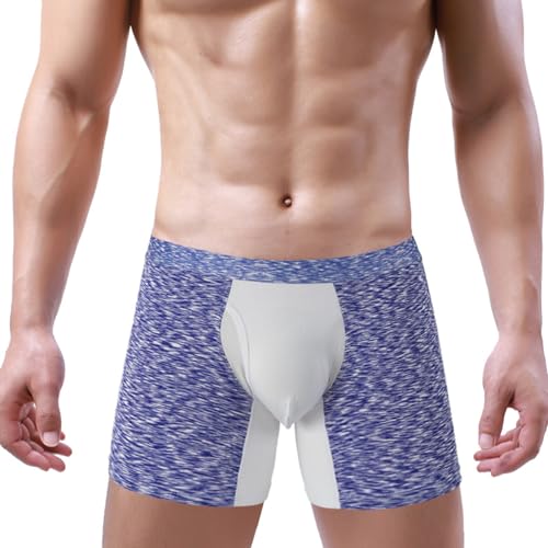 WKAYsIV O Unterwäsche Herren atmungsaktiv, atmungsaktiv, für Sport, Verschleiß, Bein-Booty-Hose Herren Boxershorts Kariert (Purple, L)