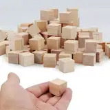 130 Stück Holzwürfel 20mm Würfel Holz Blanko Holzklötzchen Natur Holzklötze Holzblock Holz zum Basteln Quadrat Holzklotz Bastelholz Klötzchen für DIY Malen Handwerk Dekoration Zahlen Puzzle Bausteine