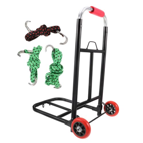 SOLUSTRE Zusammenklappbarer Einkaufswagen Kiste Umzugskartons Klappwagen zusammenklappbare Hand LKW schleppen Wagen für Gepäck Handwagen zusammenklappbarer Rollwagen tragbarer Trolley Pu