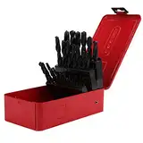 25 PCs HSS Gerade Schaft -Drehbohrbohrbit Set, 1 bis 13 mm HSS -Metallbohrwerkzeuge mit Eisengehäuse, Multi -Zweck -Teile für Edelstahlgussgusskupfer Kunststoff