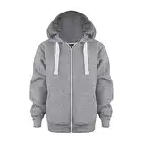 Sweatjacke Jungen mit Kapuze Sweatshirt Mit Reißverschluss Kapuzenpullover Kinder Jungen Zip up Hoodie Kapuzenjacke Langarm Pullover Hoody Kapuzenjacke Jungen Mädchen (Grau, 11-12 Jahre)