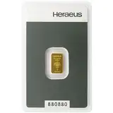 Gold zum verschenken Goldbarren Heraeus 1g 1 Gramm Geschenkset - Geschenk + Echtheitszertifikat