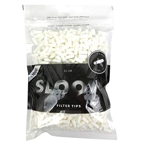 Sloow 1000 Stück Zigarettenfilter 6mm Slim Filter Zigaretten Feinfilter Slimfilter 49