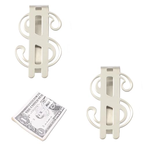 ZAHD 2 PCS Geldklammer geldklammer Herren Geldklammern Money Clip geldscheinklammer Ultra dünn Metall Geldclip Geld Klammer für Bargeld für Geldscheine Visitenkarte Kreditkartee