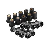 PVCUHWF Motorrad Schrauben Set Kompatibel Mit Suzuki Für GS500F 2004-2009 Motorrad-Windschutzscheibenschrauben, Windschutzscheiben-Montageschraubensatz, Selbstschneidende Schraubenkombination(Black)