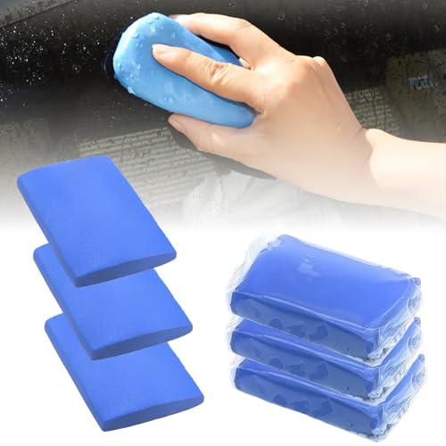 Reinigungsknete Auto,3 Pack Auto Knete Reinigung,Clay Bar,Lackreinigungsknete zur Lackpflege Felgenreinigung,Professionelle Lackknete Auto,Reinigungsknete für Beseitigung Flugrost - Blau,300g