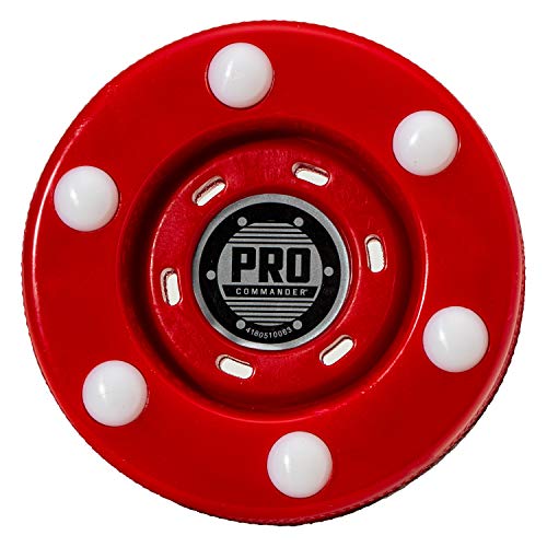 FRANKLIN - Pro Commander Streethockey-Puck NHL I Puck für Roller- und Inlinehockey I Outdoor Puck mit geringer Reibung I speziell gedämpftes Kernmaterial - Rot, 1 Puck