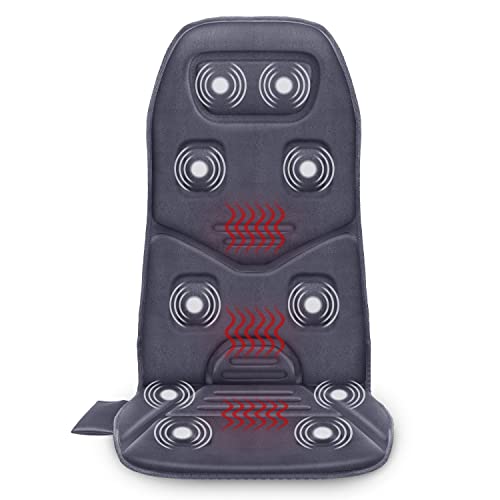 COMFIER Massagesitzauflage mit Wärme - 10 Vibrationsmotoren, Rückenmassagegerät für Stühle, Massageauflage für Rücken, Geschenke für Männer/Frauen/Mama/Papa