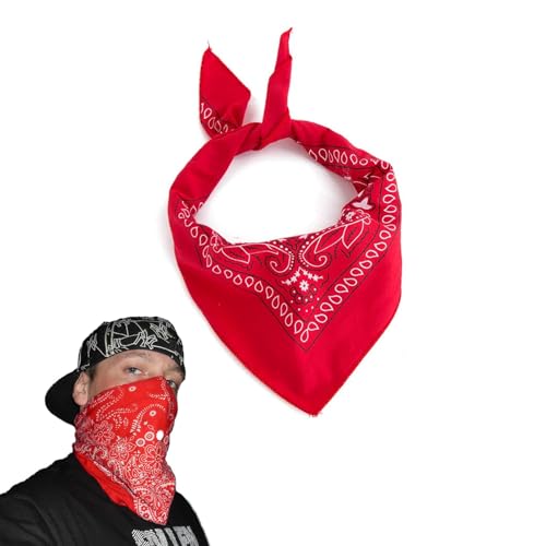 Bandana Damen, Halstuch, Bandana Rot Baumwolle, Bandanas Damen, Für Unisex Tuch Bindetuch, Headwear, Haar, Schal, Paisley Muster, Bandana Kinder Tuch, Rotes Bandana(55 X 55 Cm)