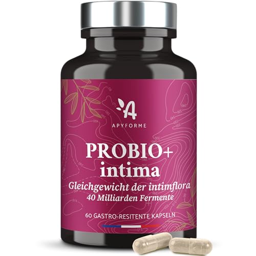 Apyforme - Probiotika für Frauen Intimflora - Bis zu 40 Milliarden KBE/Tag - 4 Lactobacillus-Stämme: Reuteri, Rhamnosus, Crispatus und Acidophilus - 60 Magensaftresistente Kapseln - Probio+ Intima