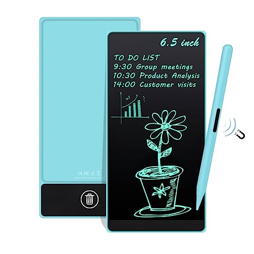 Vollbild LCD Schreibtafel, Czemo 6.5 Zoll Tragbar LCD-Schreibtafeln für Erwachsene und Kinder mit Magnetstift,LCD Schreibbrett Zeichenbrett für Büro, Memos, Notizen, Arithmetik, Drawing