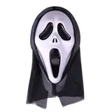 SansRealmL Scream Maske Ghostface Maske für Kinder & Erwachsene, Scary Movie Ghost Face Kostüm, Gruselige Ghost Maske für Halloween, Geist Ghostface Mask für Karneval & Fasching, Scream Mask