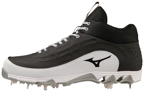 Mizuno Herren 9-Spike Ambition 3 Mid Baseball-Stollen, Schwarz/Weiß, 44.5 EU
