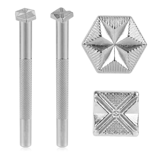 2 Stück Lederstempel Werkzeuge, Professionelles Lederstempeln für die Lederverarbeitung Leder Hintergrundstempel Lederhandwerk Werkzeuge Stempel für die Lederverarbeitung