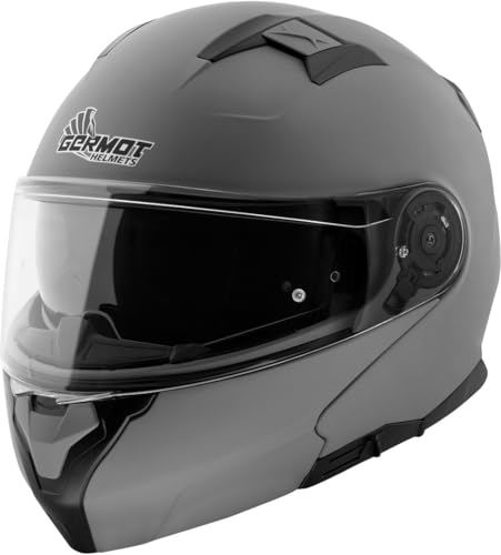 Germot GM 970 Klapphelm grau matt ECE 22.06 mit Sonnenblende und P/J Homologation, S 55/56