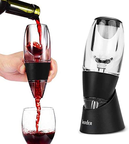 hotder Weinbelüfter Weindekanter Standfuß, Premium Wein-Dekantierer mit Venturieffekt, Wein Dekanter Dekantierer Rotwein Aerator Set Schnellest Ernüchternd Wein Belüfter (Wine Aerator)