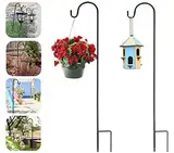 EMAGEREN 2 PCS Garten Schäferhaken 100cm/39 inch Hirtenhaken Metall Gartenstab mit Haken Laternenstab Hirtenbogen-Haken für Vogelkäfige, Solarleuchten, Laternen, Hochzeiten, Pflanzkörbe