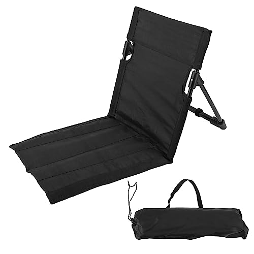 CHEOTIME Strandliegestuhl für Erwachsene, tragbarer, zusammenklappbarer, Flacher Strandliegestuhl mit Rückenstütze für Rasen, Hinterhof, Strand, Camping, Pool, Bräunung (Black)
