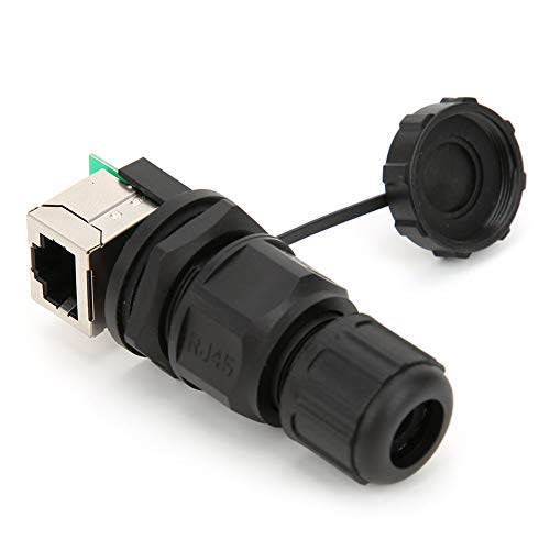 Fafeicy Wasserdichter RJ45-8P Anschluss, IP67 Netzwerkanschluss mit Kupferkontaktmaterial, CAT 5 CAT 5E CAT 6 Ethernet LAN-Kabelkoppler, für LED-Geräte im Freien, Luftfahrt, kein Löten erforderlich