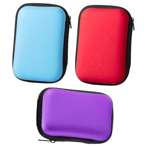 3 Stück Spielkarten Box, Kartenbox Spielkarten, Aufbewahrungsbox Kartenspiel Box Karten Aufbewahrungsbox Bluetooth Kopfhörer Tasche, Schützt Karten Vor Feuchtigkeit Und Staub(Blau Rot Lila)