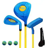 PGM Kinder Golfschläger Set - Kann echte Bälle Schlagen, inklusive Holz, Eisen und Putterschläger, ideal für Anfänger Jungen und Mädchen, Lehr-Trainingsset