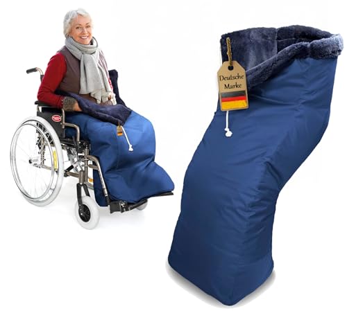 FabaCare Schlupfsack mit kuscheligem Webpelz für Rollstuhlfahrer, extra warme Rollstuhldecke, Beinschutzdecke, Kniedecke für Rollstuhl, Größe L