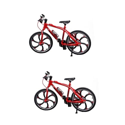 TOYANDONA 2St Figurendekor Maschine Mini-Modell winziges Spielzeug Dreirad Bausatz wohnungsdeko wohnraumdeko Simulation Fahrrad Spielzeuge Wassertisch Spielzeug Mini-Fahrrad Miniaturen rot