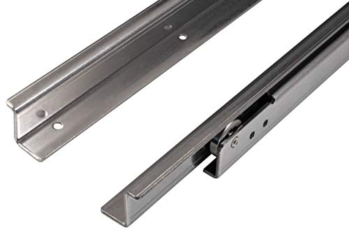 Gedotec Schubladenschiene TEILAUSZUG 400 mm Schwerlast-Auszüge aufliegende Montage - FR505 SCC | Tragkraft 100 kg | Edelstahl 1.4509 säurebeständig | 1 Paar - Rollenführung für Fahrzeuge & Gastronomie