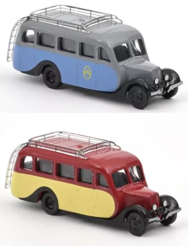 - Los mit 2 Miniaturautos, kompatibel mit dem Reisebus Citroën U23 im Maßstab 1:87 Ho Norev - 191099