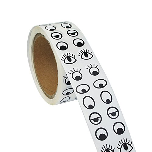 Lependor Schwarz Weiß Augenaufkleber Etiketten - Augen-Aufkleber im Vorteilspack zum Basteln von Figuren für Kinder -2000 Stück Pro Rolle Augensticker