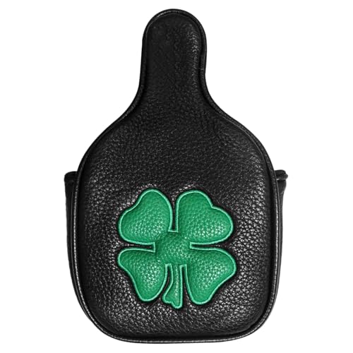 Golfschlägerhauben – Golfschläger-Kopfbedeckungen, weiches Futter, Kunstleder, quadratische Schlägerabdeckung, benutzerdefinierter Golfkopf, Glücksputter-Schlägerhaube mit vierblättrigem