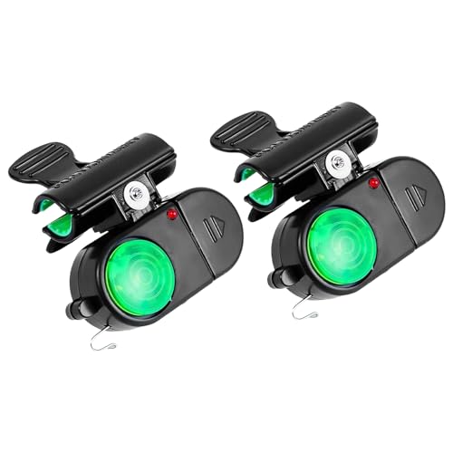 Angelbissanzeiger | 6,4 cm Sound Bissanzeiger Glocke mit LED-Leuchten | Empfindliche Angelrutenglocke | Tackle Zubehör Ideal zum Erkennen subtiler Bisse bei Tag oder Nacht Angelausflügen