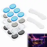 xlwen Trommel Schalldämpfer Pads, 26 Pcs Drum Damper Pads, Trommel Dämpfer Gele für Schlagzeug Klangregelung (Transparent, Blau, Braungrau, Schwarz, Lange Streifen)