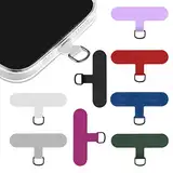 TIESOME 8 Stück Handy Lanyard Patch Phone Tether Tabs, Universal Handykette Handy Sicherung Patch Pads mit Metallring, Safety Lanyard Oxford Stoff Rückenpatch für Handy Fallschutz