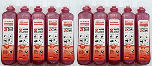 10 x 100 ml Motoröl für 2-Takt-Motoren 50:1 = 100ml für 5 Liter Benzin