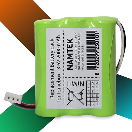 Namtek Ersatzakku - Toniebox Akku Ersatz 50AA5S - Akku-Pack für Toniebox/Ersatzbatterien Tonie Box Lautsprecher Boxen Speaker mit Einbauanleitung - 3.6V, 2000 mAh, NiMH