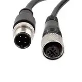 Elecbee M12-Stecker, Stecker auf Buchse, doppelseitiges Kabel, Buchse auf Stecker, M12-Stecker (A-Code, 4-polig, gerade, 3 m)