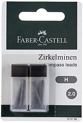 Faber-Castell 123198 - Zirkelmine, 2mm, Härtegrad H, 12 Stück