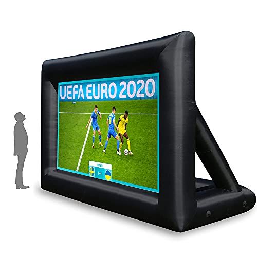 Aufblasbare 20-Fuß-Beamer Leinwand, tragbare 16:9-HD-Projektorleinwand, knitterfrei, Outdoor-Projektorleinwand Inklusive leisem Gebläse