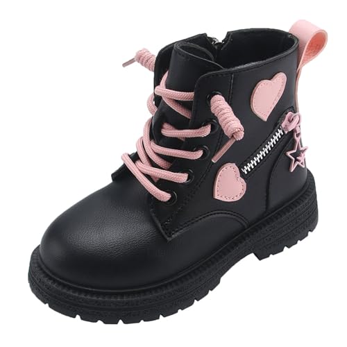 Winterstiefel Mädchen Warm Winterschuhe Reißverschluss Winterboots Wasserdicht Gefüttert Schnürstiefel Kinder Bequeme Rutschfeste Short Stiefel Ankle Boots Outdoor Schnürboots Kinderstiefel