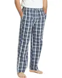 Jveyvth Herren Pyjamahose 100% Baumwolle kariert Schlaf & Lounge Hose, PJ Hose mit Taschen und Knopfleiste