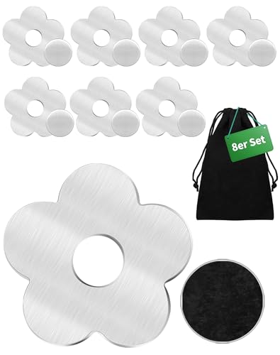 NETONDA 8PCS Tischdeckenbeschwerer Extra Schwer Magnet Tischtuchklammern Tischdeckengewichte Edelstahl Tischdecken Beschwerer draußen Tischdeckenklammern für alle Tisch (Blumen)