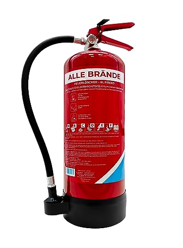 Firexo Feuerlöscher (6 Liter) – Alle Feuerarten – Mehrzweck-Feuerlöscher für Haushalt, Küche, Grill, Heimgebrauch, Gewerbe, Industrie und Büro